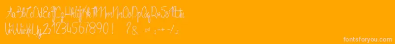 AnacondasLight-Schriftart – Rosa Schriften auf orangefarbenem Hintergrund