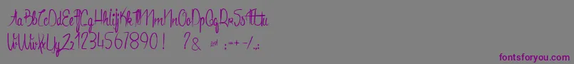 Шрифт AnacondasLight – фиолетовые шрифты на сером фоне