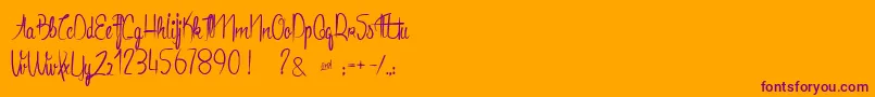 Шрифт AnacondasLight – фиолетовые шрифты на оранжевом фоне