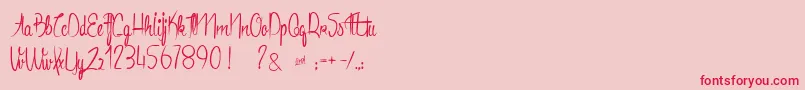 AnacondasLight Font – Red Fonts on Pink Background