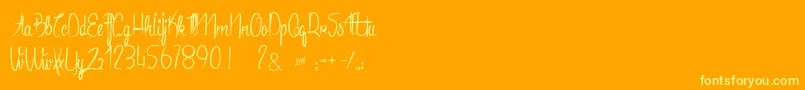 AnacondasLight-Schriftart – Gelbe Schriften auf orangefarbenem Hintergrund