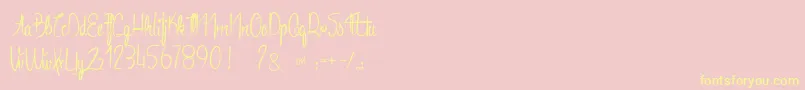 AnacondasLight Font – Yellow Fonts on Pink Background