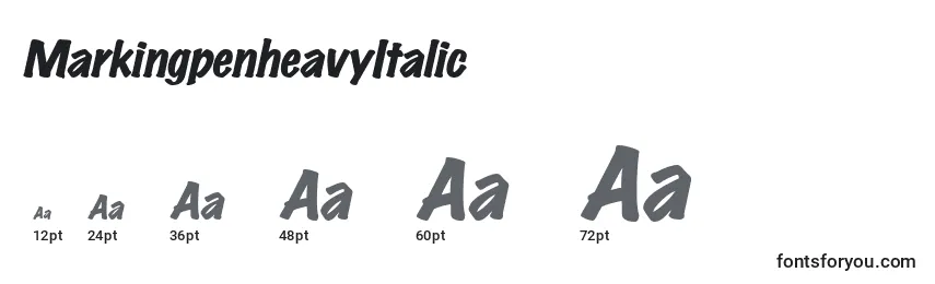 MarkingpenheavyItalic Font Sizes