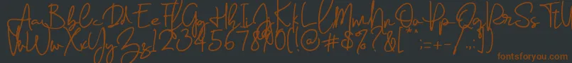 Farrina  -Schriftart – Braune Schriften auf schwarzem Hintergrund