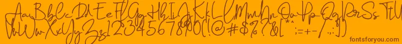 Fonte Farrina   – fontes marrons em um fundo laranja