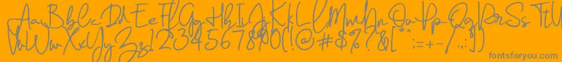 Farrina  -Schriftart – Graue Schriften auf orangefarbenem Hintergrund