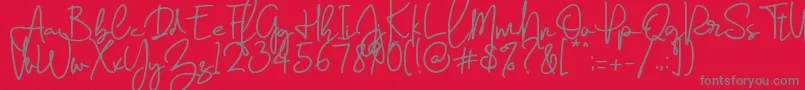 Farrina  -Schriftart – Graue Schriften auf rotem Hintergrund
