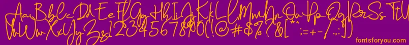 fuente Farrina   – Fuentes Naranjas Sobre Fondo Morado