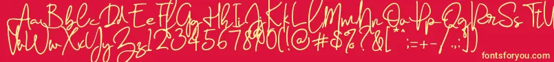 fuente Farrina   – Fuentes Amarillas Sobre Fondo Rojo