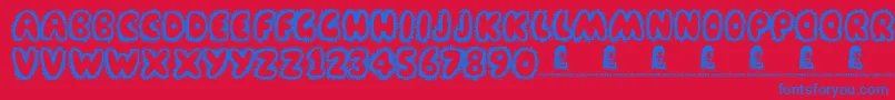 Farty Breath Font – Blue Fonts on Red Background