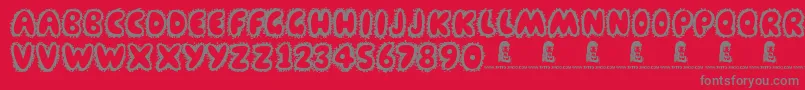 Farty Breath Font – Gray Fonts on Red Background