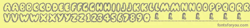 Farty Breath Font – Gray Fonts on Yellow Background