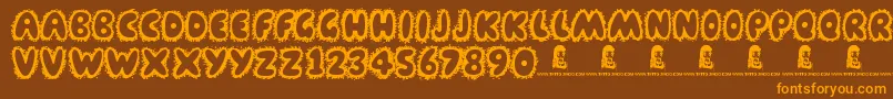 Farty Breath Font – Orange Fonts on Brown Background