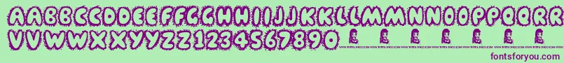 Farty Breath Font – Purple Fonts on Green Background