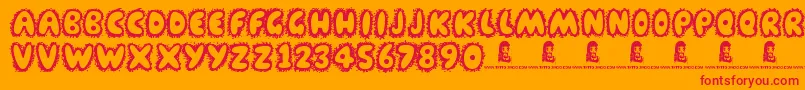 Farty Breath Font – Red Fonts on Orange Background