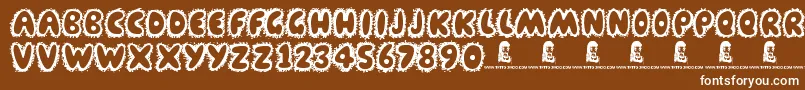 Farty Breath Font – White Fonts on Brown Background