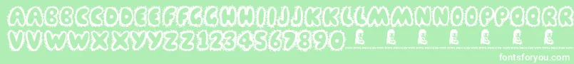 Farty Breath Font – White Fonts on Green Background