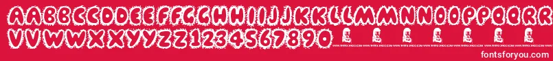 Farty Breath Font – White Fonts on Red Background