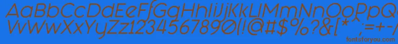 Fashion Fetish Italic Font – Brown Fonts on Blue Background