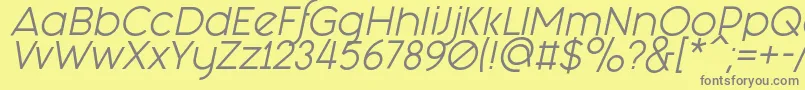 Fashion Fetish Italic Font – Gray Fonts on Yellow Background