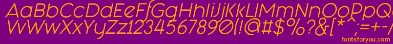 Fashion Fetish Italic Font – Orange Fonts on Purple Background
