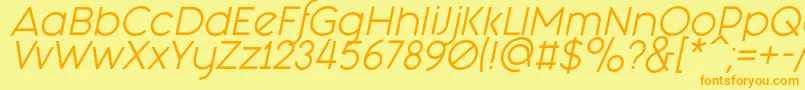 Fashion Fetish Italic Font – Orange Fonts on Yellow Background