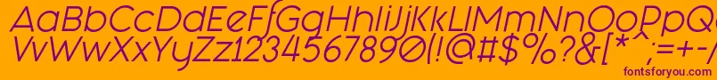 Fashion Fetish Italic Font – Purple Fonts on Orange Background