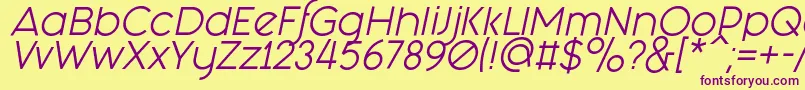 Fashion Fetish Italic Font – Purple Fonts on Yellow Background