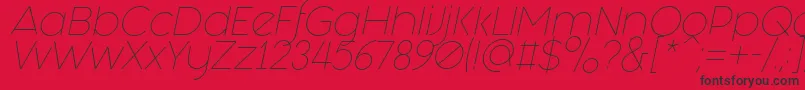 Fonte Fashion Fetish Light Italic – fontes pretas em um fundo vermelho