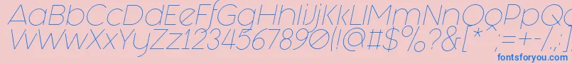 Fashion Fetish Light Italic-Schriftart – Blaue Schriften auf rosa Hintergrund