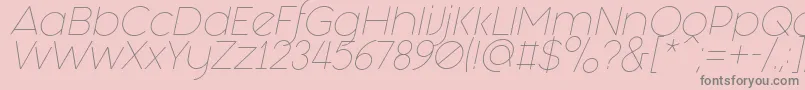 Czcionka Fashion Fetish Light Italic – szare czcionki na różowym tle
