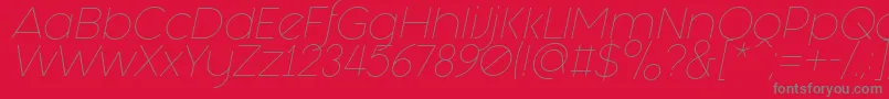 Czcionka Fashion Fetish Light Italic – szare czcionki na czerwonym tle