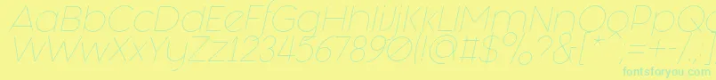 Czcionka Fashion Fetish Light Italic – zielone czcionki na żółtym tle