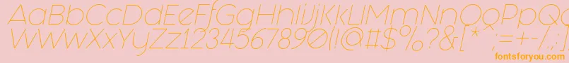 Fonte Fashion Fetish Light Italic – fontes laranjas em um fundo rosa