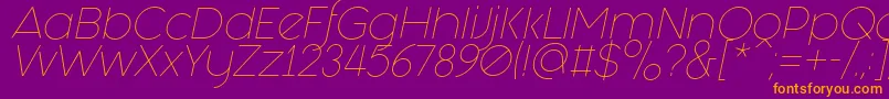 Fashion Fetish Light Italic-fontti – oranssit fontit violetilla taustalla