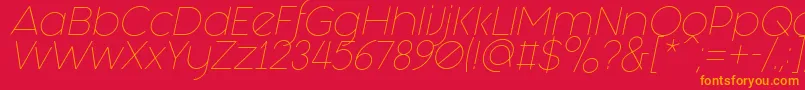 Шрифт Fashion Fetish Light Italic – оранжевые шрифты на красном фоне