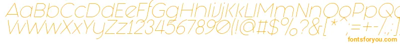 Czcionka Fashion Fetish Light Italic – pomarańczowe czcionki