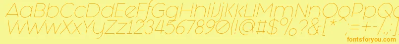 Fashion Fetish Light Italic Font – Orange Fonts on Yellow Background