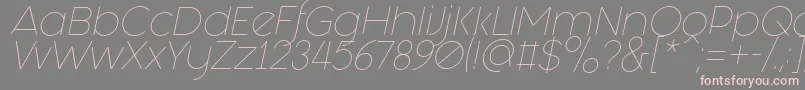 Fonte Fashion Fetish Light Italic – fontes rosa em um fundo cinza