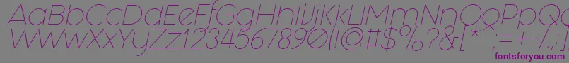 Fashion Fetish Light Italic-Schriftart – Violette Schriften auf grauem Hintergrund
