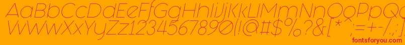fuente Fashion Fetish Light Italic – Fuentes Rojas Sobre Fondo Naranja
