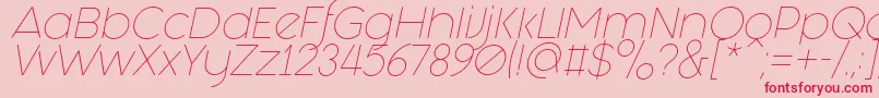 Fonte Fashion Fetish Light Italic – fontes vermelhas em um fundo rosa