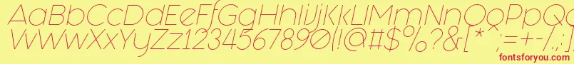 Fashion Fetish Light Italic Font – Red Fonts on Yellow Background