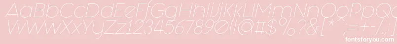 Fashion Fetish Light Italic-Schriftart – Weiße Schriften auf rosa Hintergrund