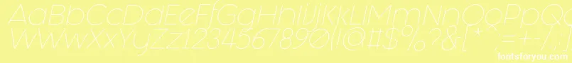 fuente Fashion Fetish Light Italic – Fuentes Blancas Sobre Fondo Amarillo