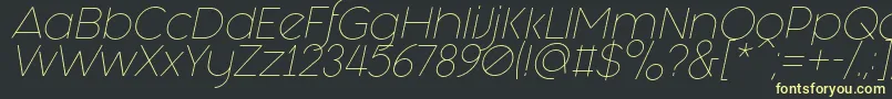 Fonte Fashion Fetish Light Italic – fontes amarelas em um fundo preto