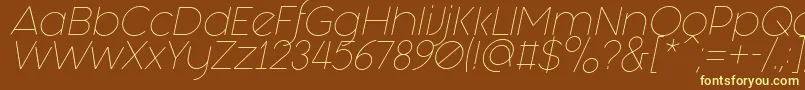 Fashion Fetish Light Italic Font – Yellow Fonts on Brown Background