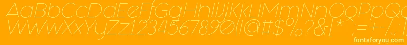 フォントFashion Fetish Light Italic – オレンジの背景に黄色の文字