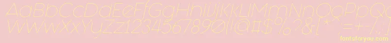 Czcionka Fashion Fetish Light Italic – żółte czcionki na różowym tle