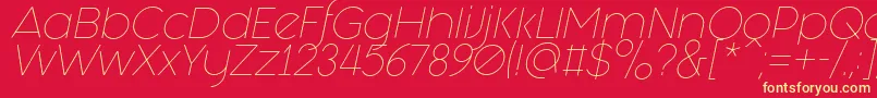 フォントFashion Fetish Light Italic – 黄色の文字、赤い背景